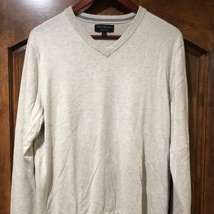 Banana Republic V-Neck Sweater Cream Large Luxe